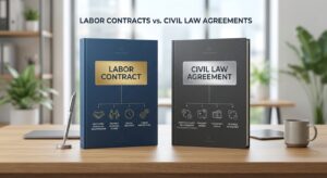A minimalist, high-quality professional graphic featuring a stylized comparison of two document fold