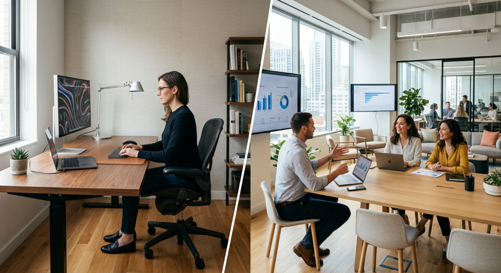 A professional, editorial-style composition featuring a split-screen aesthetic comparing a sleek, mo