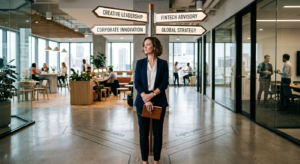 A high-quality, editorial-style conceptual photograph of a professional standing at a conceptual cro